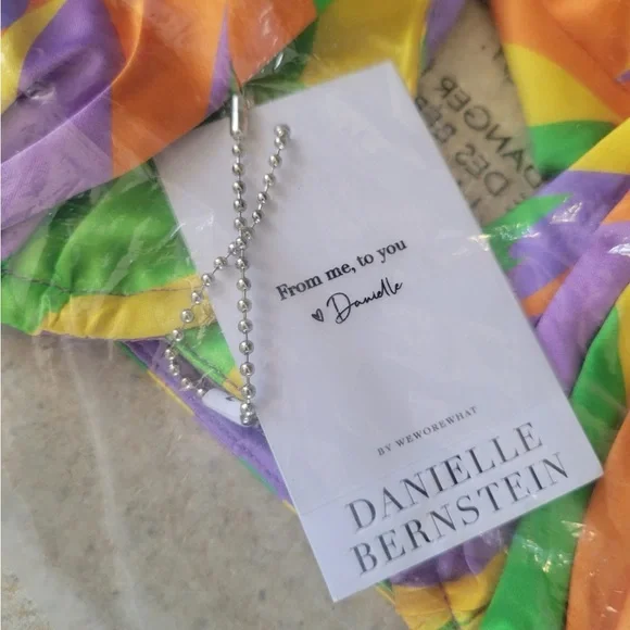 DANIELLE BERNSTEIN Underwire V neck Bra Top Bustier colorful NWT - Picture 4 of 6